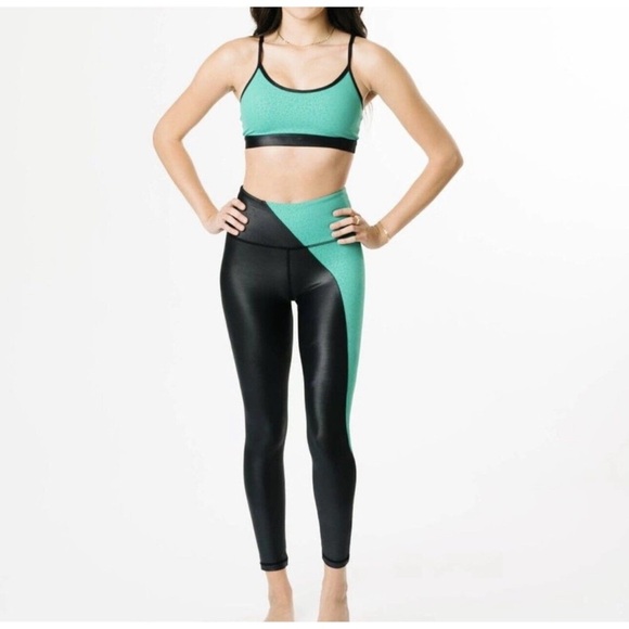 Zyia Active Jade River Stone Light N Tight Metallic Hi Rise Leggings size 2 - Picture 11 of 12